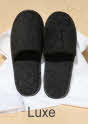 Disposable Black Luxury Soft Slippers for Hotels, Spas, Salons and Pools - available in 2 sizes and styles - 20 pairs